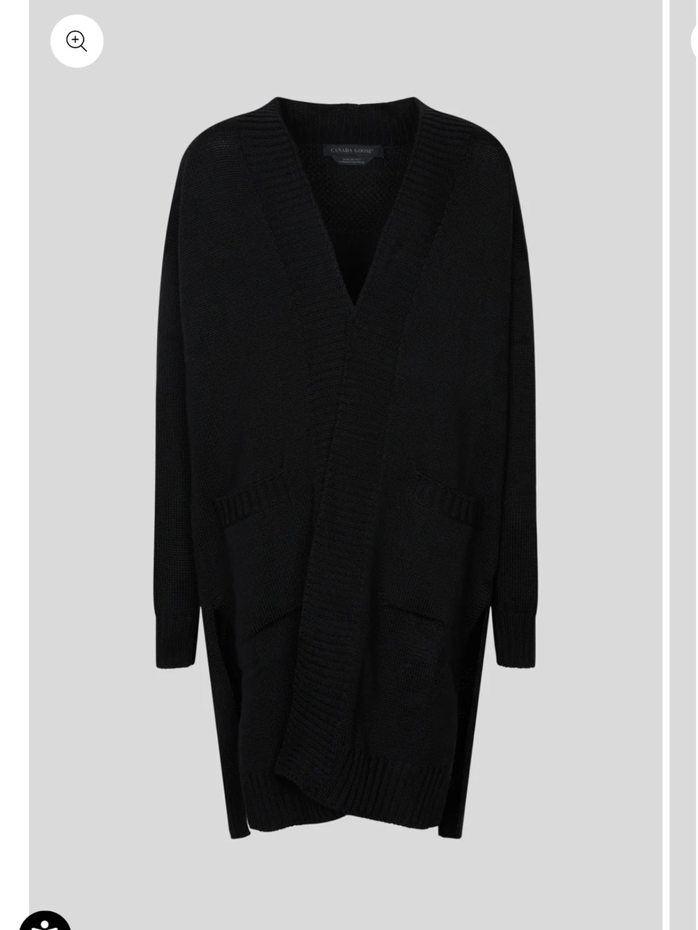 Canada Goose Black Cortina Cardigan Merino Wool